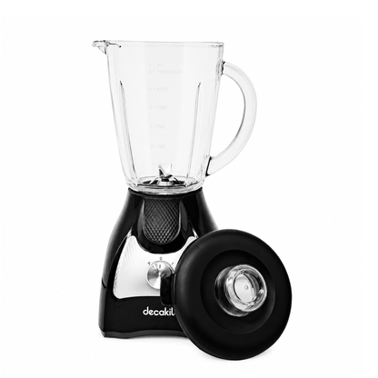 Licuadora 2 Velocidades + Pulso Vaso de Vidrio Negra Decakila KUJB045B (Caja de 4 piezas)