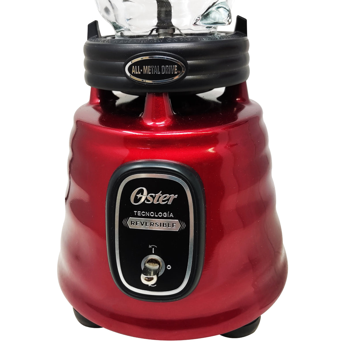 Licuadora Clásica Reversible 1 Velocidad + Pulso Vaso de Vidrio Rojo Oster BLSTBESTR (2114090) (Caja con 4 Piezas)