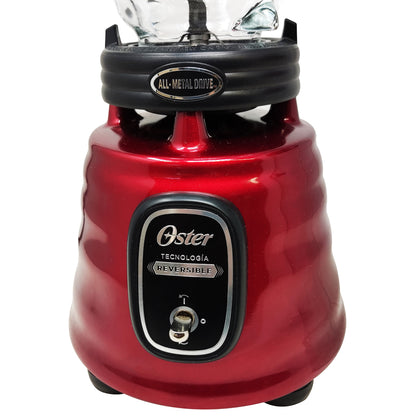 Licuadora Clásica Reversible 1 Velocidad + Pulso Vaso de Vidrio Rojo Oster BLSTBESTR (2114090) (Caja con 4 Piezas)