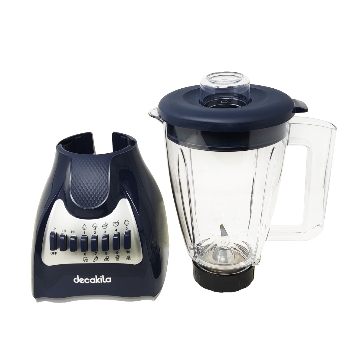 Licuadora 10 Velocidades Vaso Plástico Azul Decakila KUJB044L (Caja de 4 Piezas)