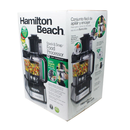 Procesador Alimentos 12 Y 4 Tzas Negro Hamilton Beach 70725