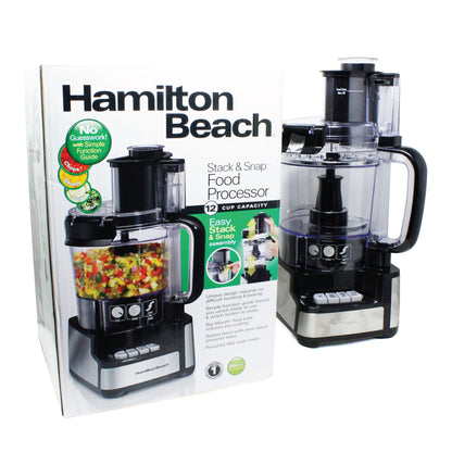 Procesador Alimentos 12 Y 4 Tzas Negro Hamilton Beach 70725