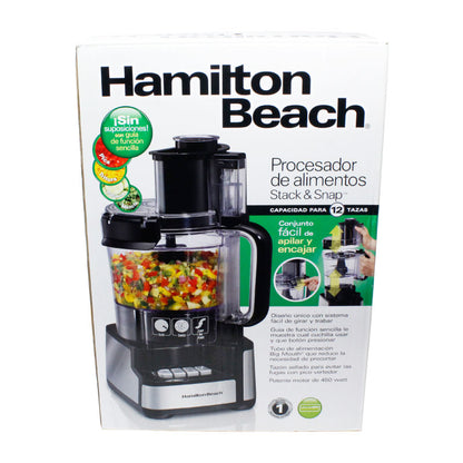 Procesador Alimentos 12 Y 4 Tzas Negro Hamilton Beach 70725