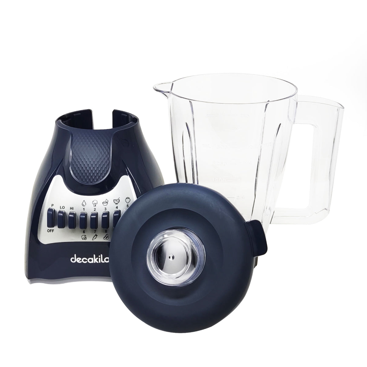 Licuadora 10 Velocidades Vaso Plástico Azul Decakila KUJB044L (Caja de 4 Piezas)