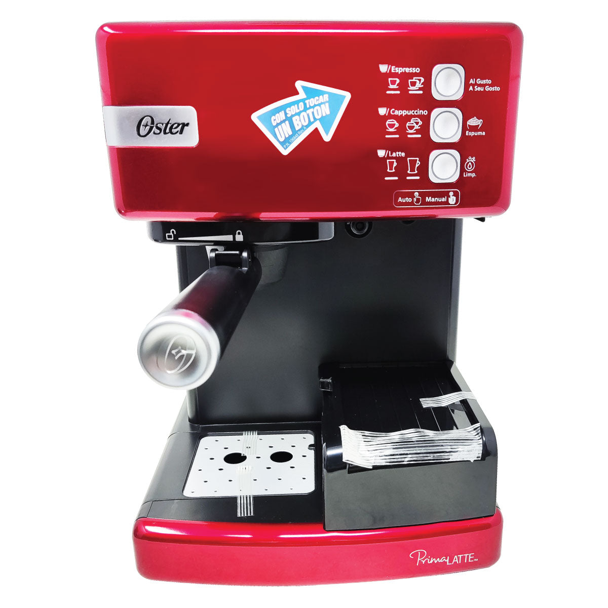 Cafetera Automatica De Expresso Prima Latte Roja Oster BVSTEM6603R-013 (Paquete de 2 Piezas)