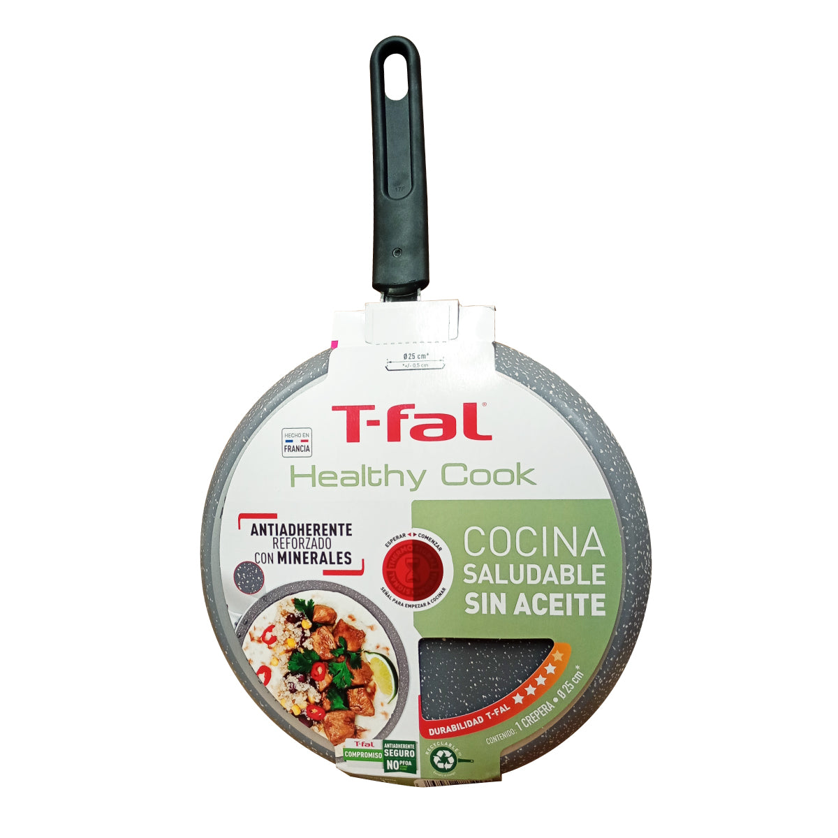 Crepera de 25 con Antiadherente con Minerales Healthy Cook T-Fal B7011082 (Caja con 6 Piezas)