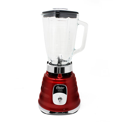 Licuadora 1 Velocidad + Pulso Vaso de Vidrio Roja Oster BLST4126-013 (2114101) (Paquete de 4 Piezas)