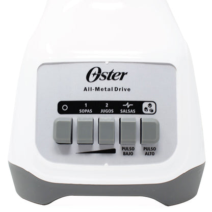 Licuadora 2 Velocidades + 2 Pulso Vaso de Vidrio Blanca Oster BLSTAG-WPB-013 (2110246)(Caja de 4 Piezas)