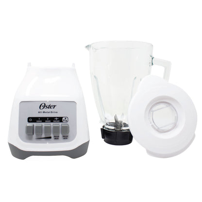 Licuadora 2 Velocidades + 2 Pulso Vaso de Vidrio Blanca Oster BLSTAG-WPB-013 (2110246)(Caja de 4 Piezas)