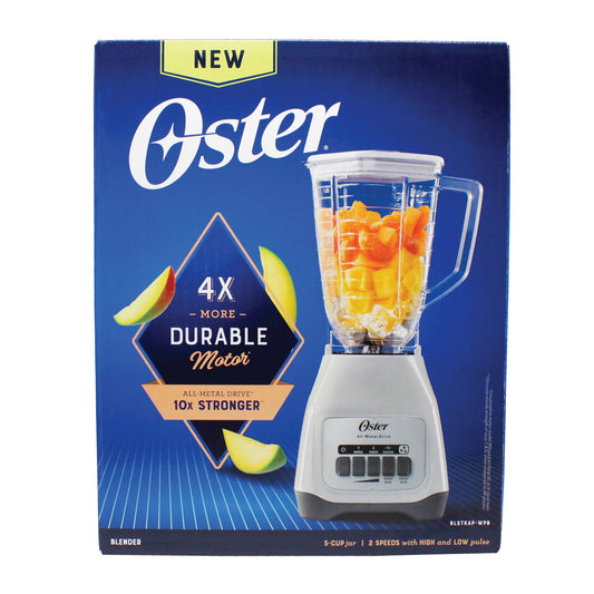 Licuadora 2 Velocidades + 2 Pulso Vaso de Plastico Blanca Oster BLSTKAP-WPB-013 (2110672)(Caja de 4 Piezas)