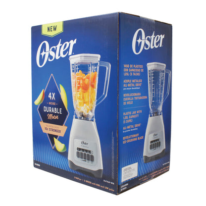 Licuadora 2 Velocidades + 2 Pulso Vaso de Plastico Blanca Oster BLSTKAP-WPB-013 (2110672)(Caja de 4 Piezas)