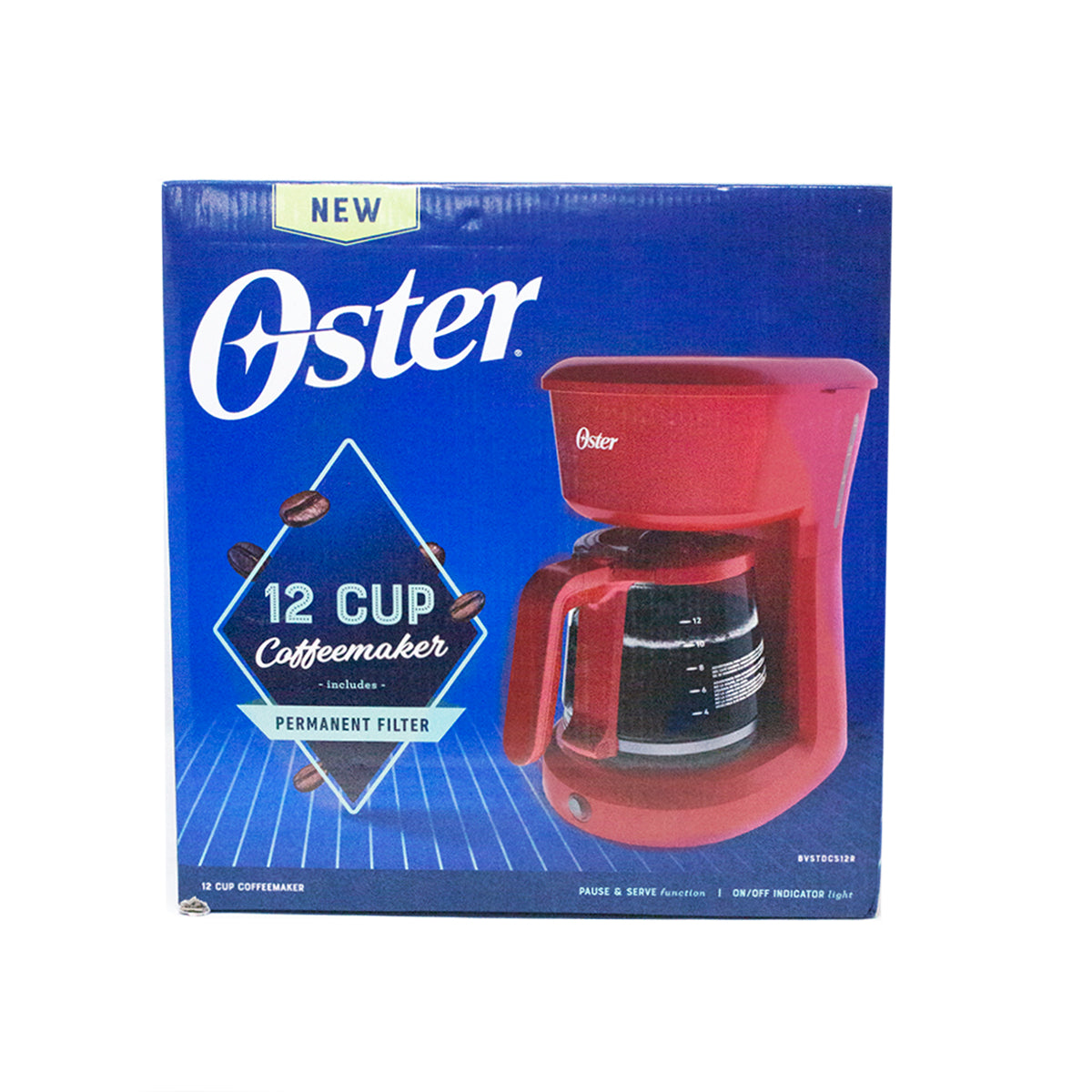 Cafetera 12 Tazas Filtro Permanente Rojo Oster BVSTDCS12B-013 (2118199) (Paquete de 2 Piezas)