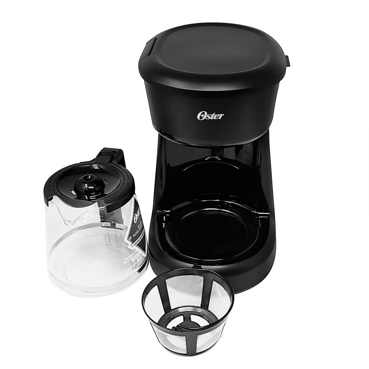 Cafetera 12 Tazas Filtro Permanente Negra Oster BVSTDCS12B-013 (2118216) (Paquete de 2 Piezas)