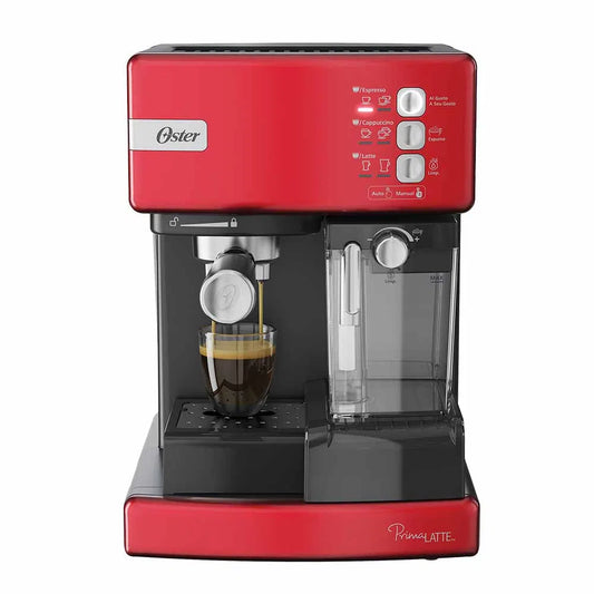 Cafetera automática de espresso roja Oster PrimaLatte BVSTEM6603R Paquete 2 piezas