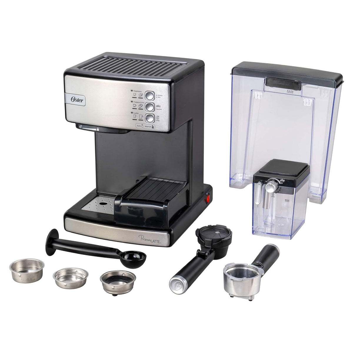 Cafetera Automatica De Expresso Prima Latte Plata Oster BVSTEM6603SS (Paquete de 2 Piezas)