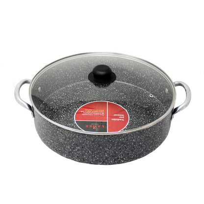 Budinera 34 cm Antiadherente Stone 360° con Tapa de Vidrio Lamex 6751-1