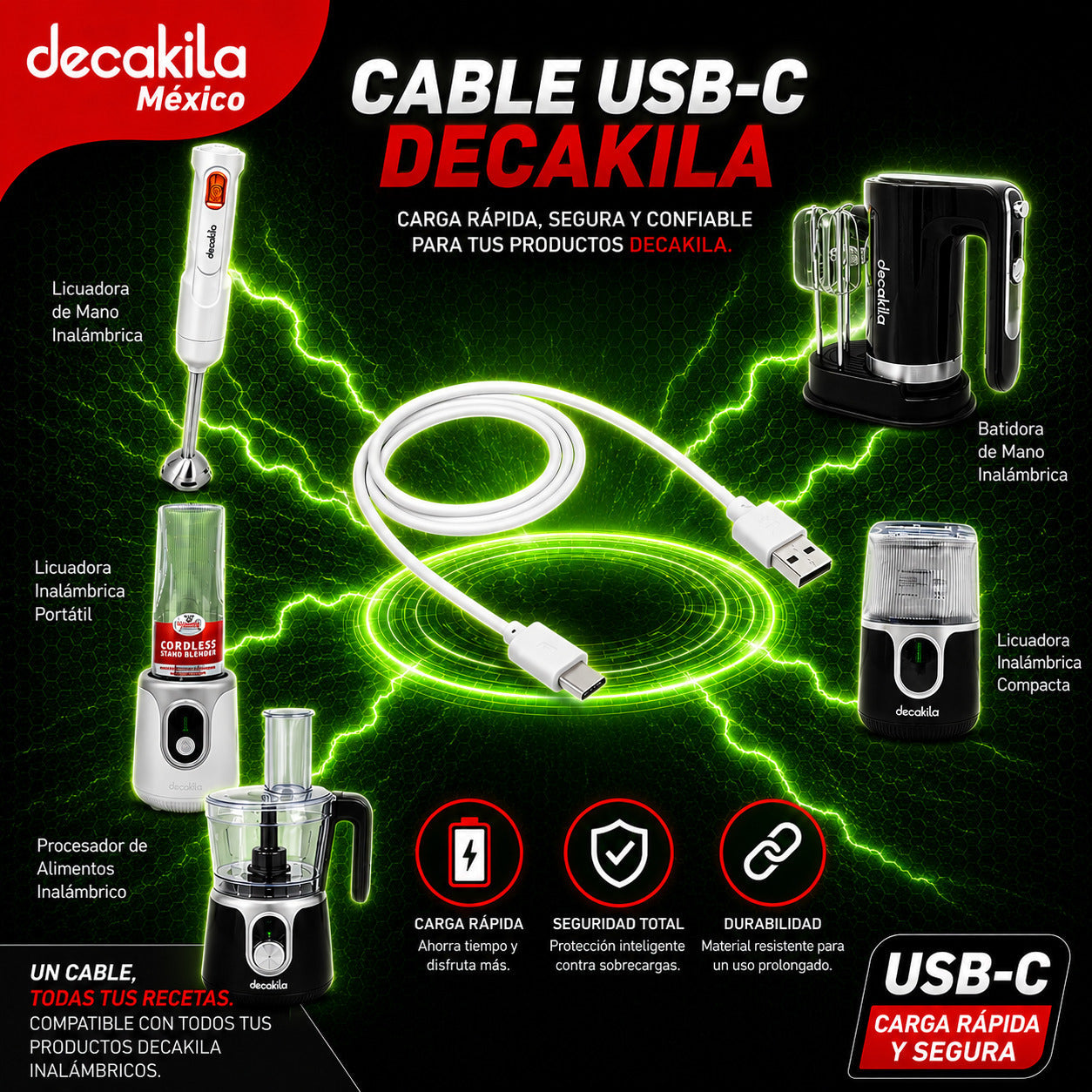 Aspiradora Manual Inalámbrica Negra Decakila CMPV003B (Caja con 25 piezas)
