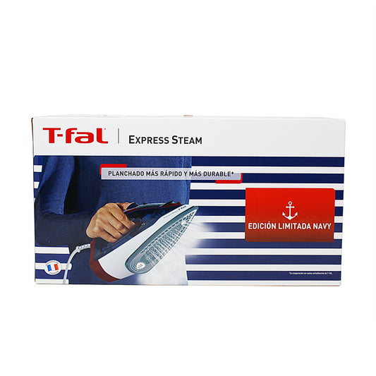 Plancha de Vapor Suela True Ceramic Express Steam Azul/Rojo T-Fal FV2833X0 (Caja de 3 Piezas)