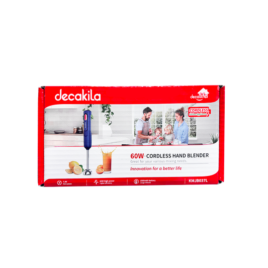 Batidora de Inmersión 1 Velocidad Inalámbrica Azul Decakila KMJB037L (Caja de 8 Piezas)
