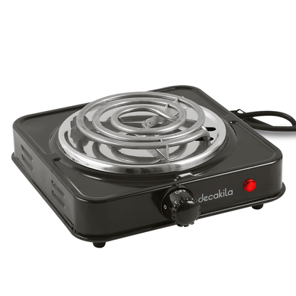 Parrilla eléctrica de Resistencia con Regulador de Temperatura Negro Decakila KUCC001B (Caja con 12 Piezas)