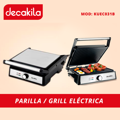 Parrilla Grill de Contacto con Temperatura Ajustable Decakila KUEC031B