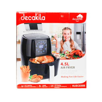 Freidora de Aire 4.5 L Air Fryer Panel Digital Negra Decakila KUEC039B