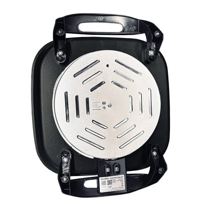 Sartén Eléctrico de 30 X 30 cm con Antiadherente y Tapa de Vidrio Negro Decakila KUEC051B (Caja de 4 Piezas)