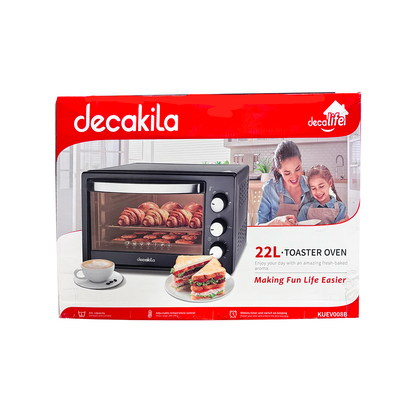 Horno Tostador Eléctrico 22 L Negro Decakila KUEV008B (Caja con 4 Piezas)