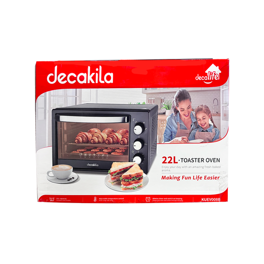 Horno Tostador Eléctrico 22 L Negro Decakila KUEV008B (Caja con 4 Piezas)