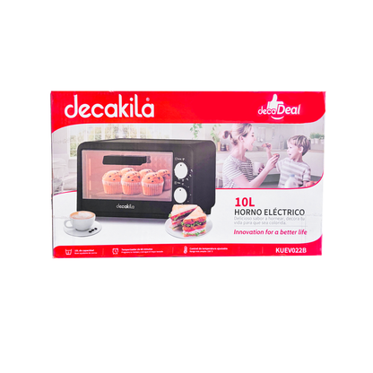 Horno Tostador Eléctrico 10 L Negro Decakila KUEV022B (Caja con 4 Piezas)