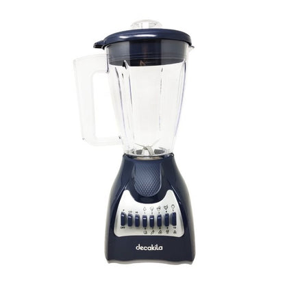 Licuadora 10 Velocidades Vaso Plástico Azul Decakila KUJB044L (Caja de 4 Piezas)