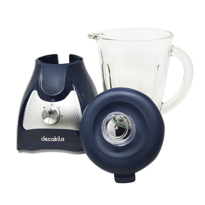 Licuadora 2 Velocidades Vaso Vidrio Azul Decakila KUJB045L (Caja con 4 piezas)