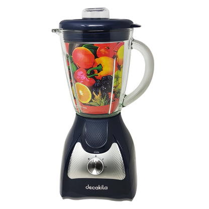 Licuadora 2 Velocidades Vaso Vidrio Azul Decakila KUJB045L (Caja con 4 piezas)