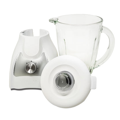 Licuadora 2 Velocidades Vaso Vidrio Blanco Decakila KUJB045W (Caja con 4 piezas)