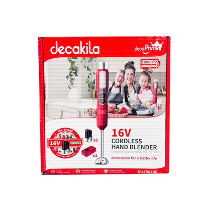 Batidora De Inmersión 5 Velocidades Con Batería Recargable Roja Decakila KUJB048R (Caja con 10 Piezas)