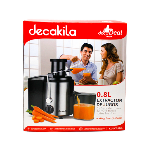 Extractor de Jugo Centrífugo Boca Ancha 350 W Decakila KUJC010B (Caja con 4 Piezas)
