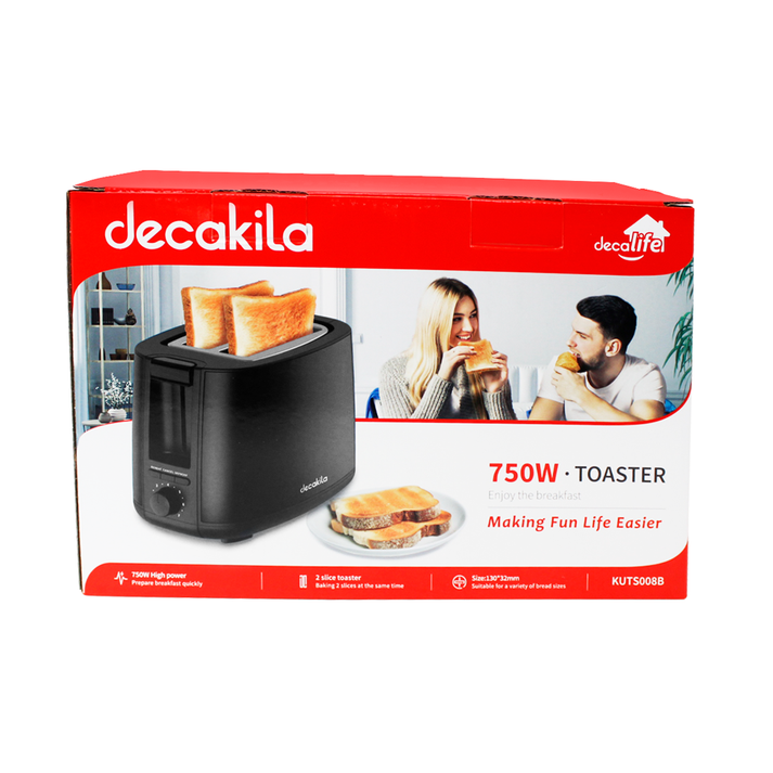 Tostador 2 Rebanadas 750 W Negro Decakila KUTS008B