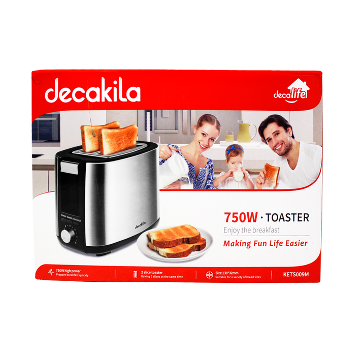 Tostador 2 Rebanadas Acero Inoxidable 750 W Decakila KUTS009M