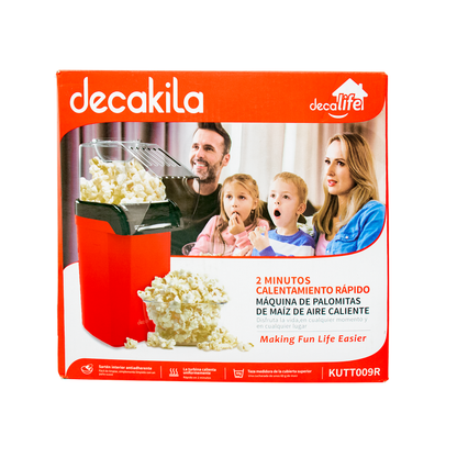 Máquina para Palomitas de Aire Caliente Roja Decakila KUTT009R (Caja con 12 Piezas)
