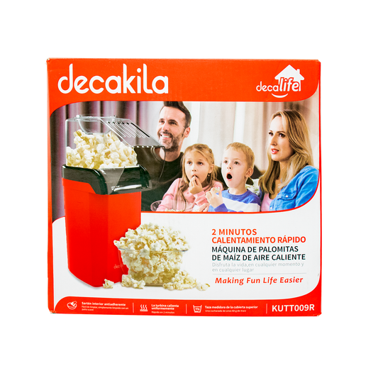 Máquina para Palomitas de Aire Caliente Roja Decakila KUTT009R (Caja con 12 Piezas)