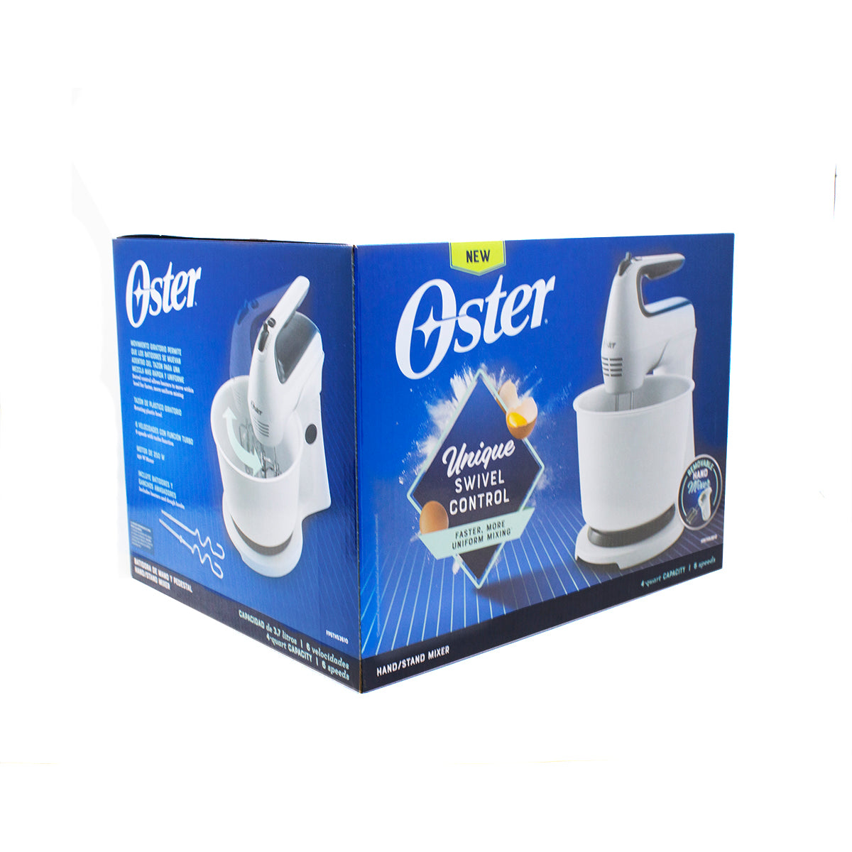 Batidora de Mano y Pedestal 6 Velocidades Blanca Oster FPSTHS3610 (Paquete de 2 Piezas)