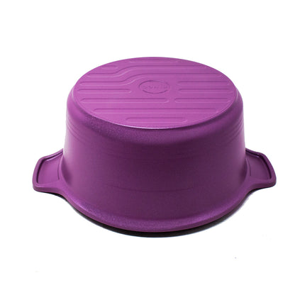 Olla 24 cm Aluminio Fundido con Tapa de Vidrio  Morada Lamex Cinco 6836-5