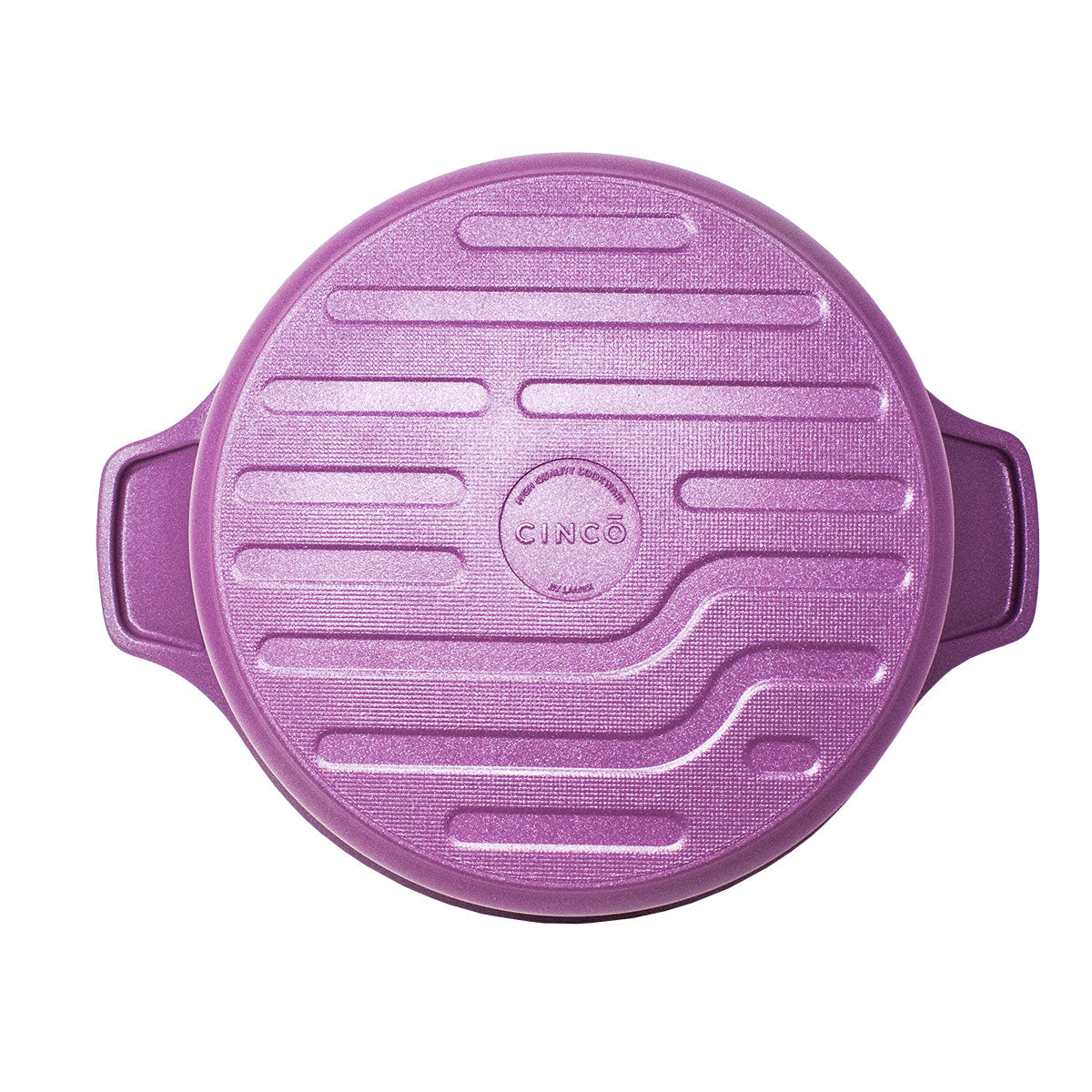 Olla 24 cm Aluminio Fundido con Tapa de Vidrio  Morada Lamex Cinco 6836-5