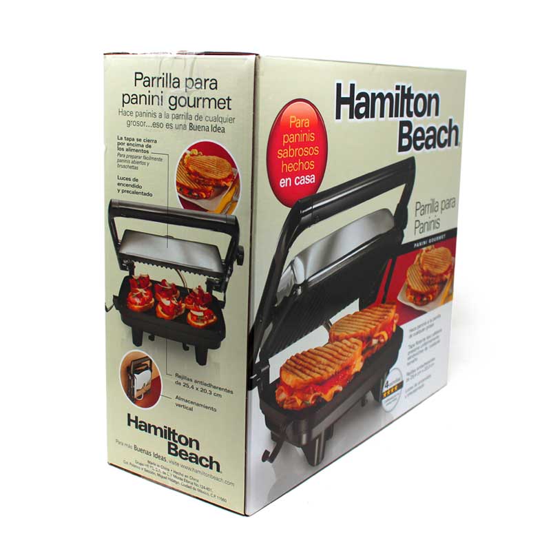 Paninera Parrilla para Panini Press Gourmet Plata Hamilton Beach 25460Z (Caja de 2 Piezas)