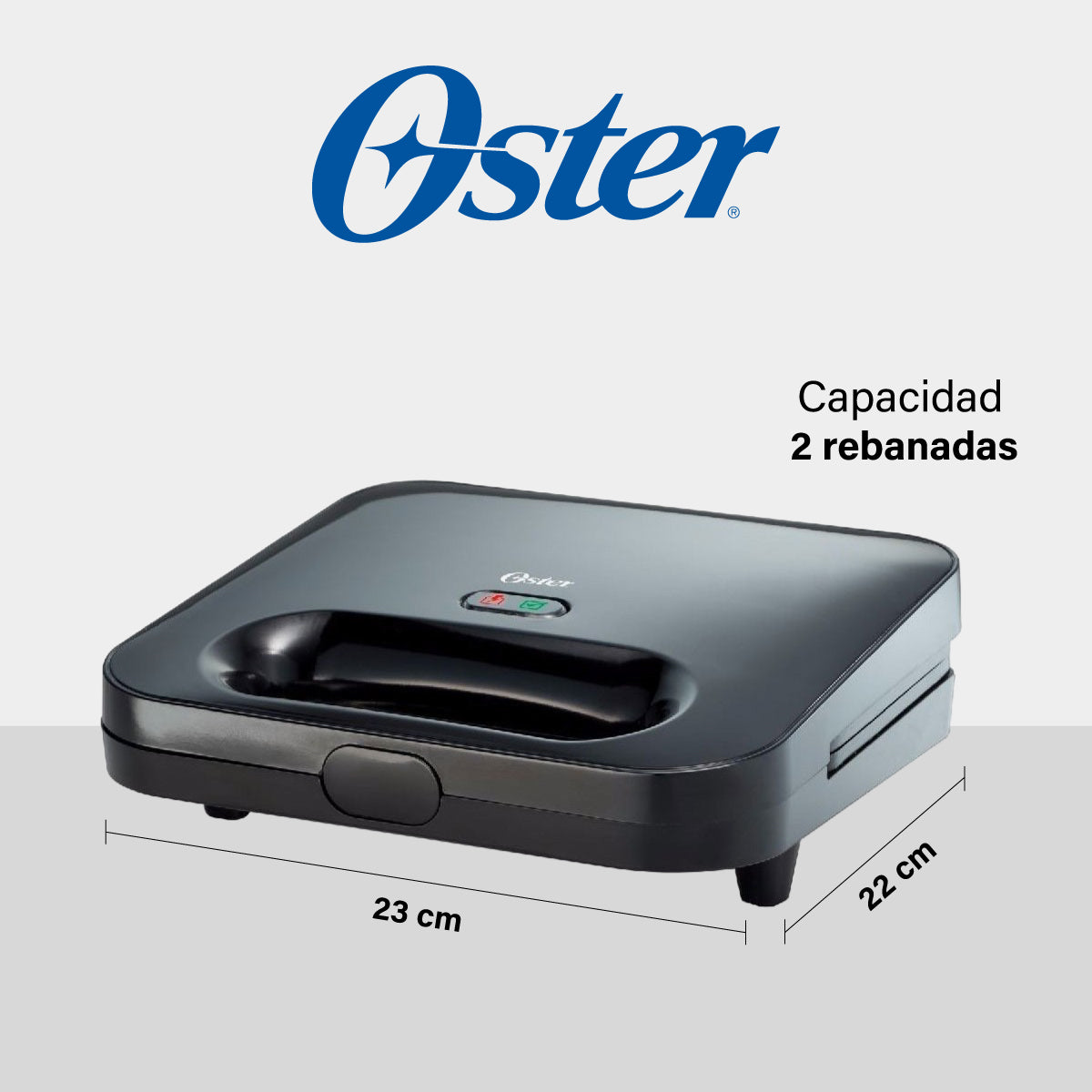 Sandwichera Compacta 2 Rebanadas Negra Oster CKSTSM2885-013