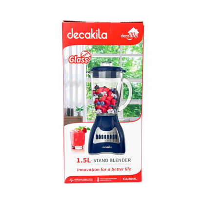 Licuadora 10 Velocidades Vaso de Vidrio Negra Decakila KUJB046L (Caja de 4 piezas)