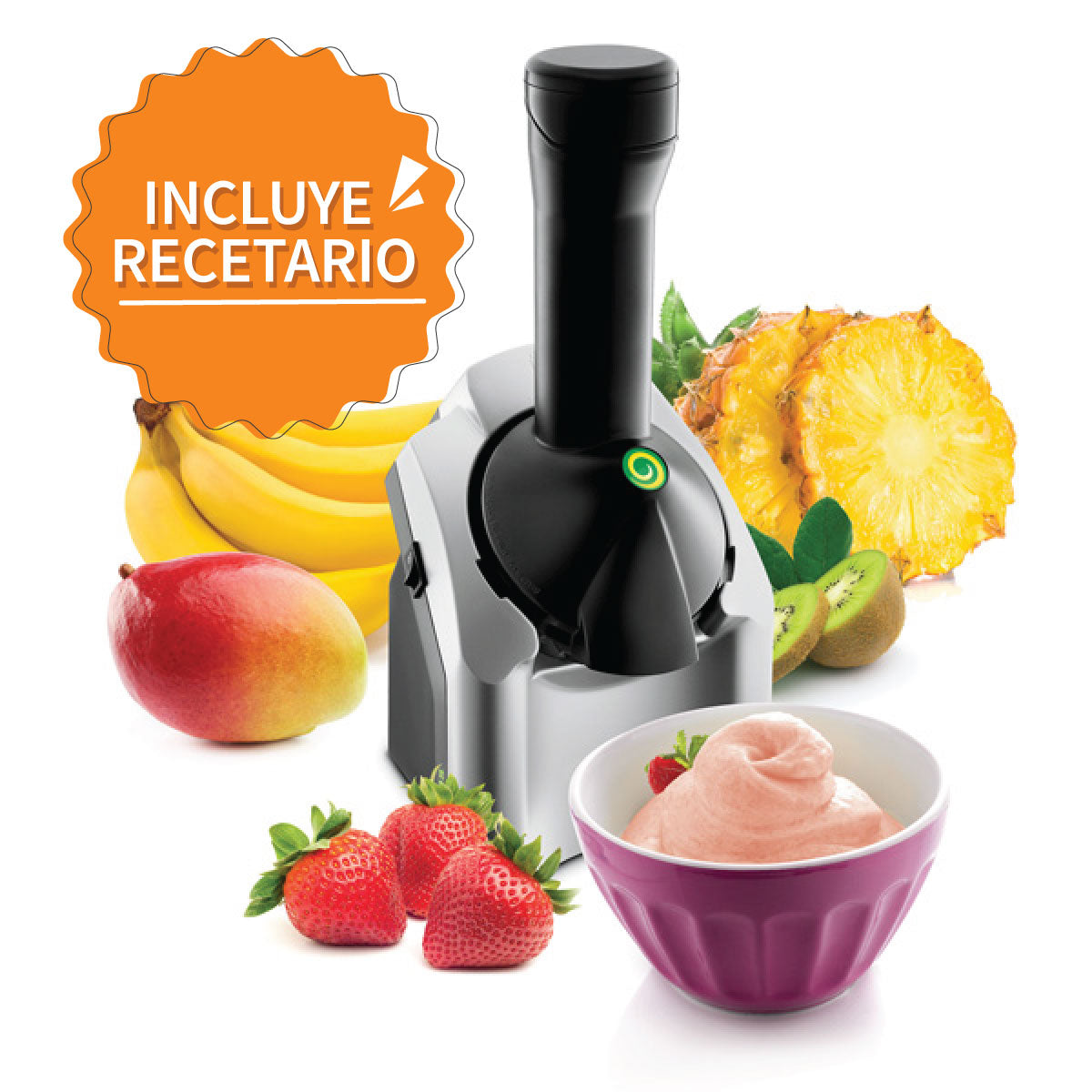 Procesador De Helados Naturales Con Fruta Congelada Yonanas Classic 902 (Caja de 2 Piezas)