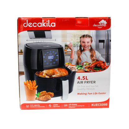 Freidora de Aire 4.5 L Panel Digital 1400 W Decakila KUEC039B