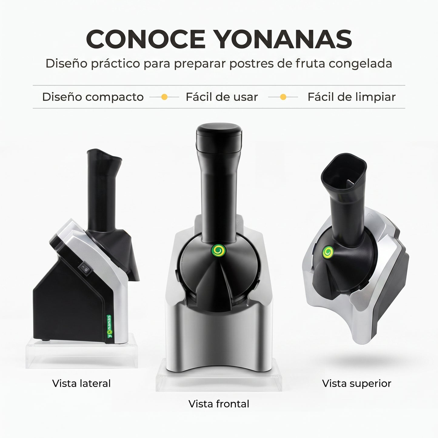 Máquina Procesadora para Helados Naturales con Fruta Congelada Yonanas Clásico 882636