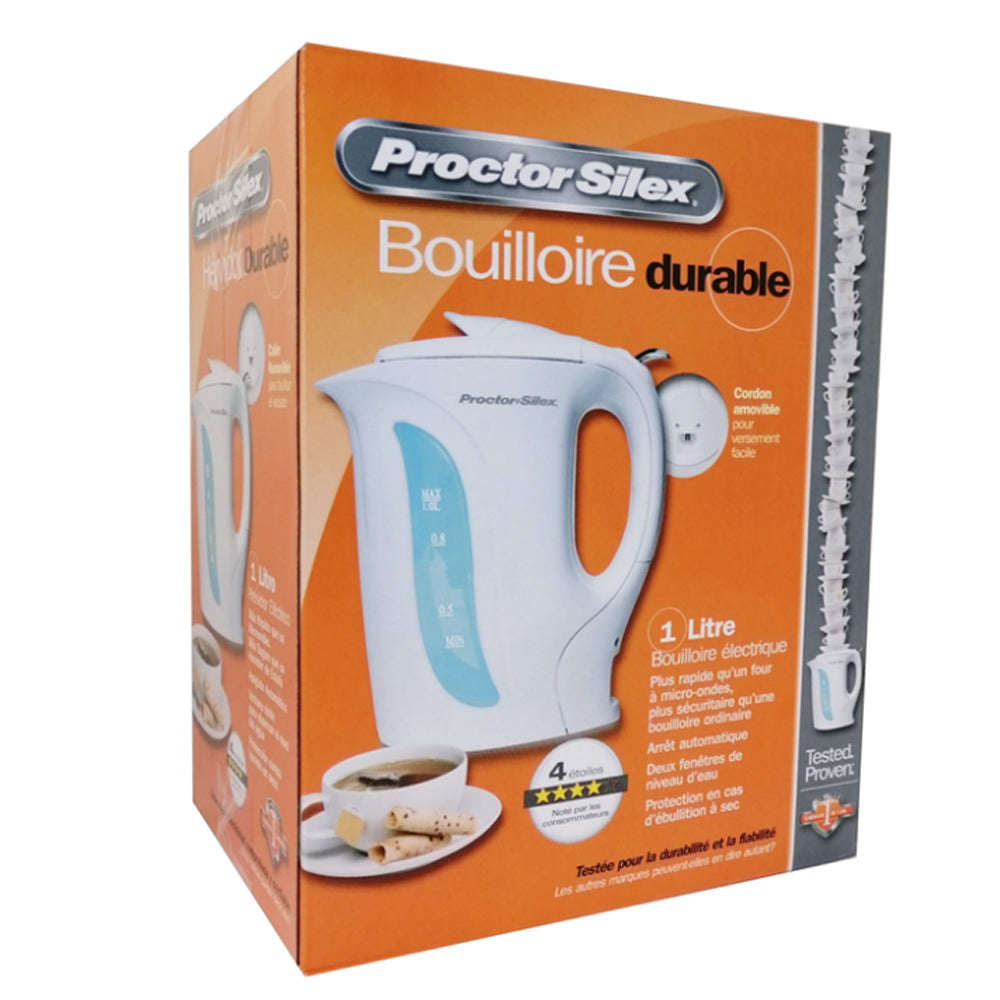Hervidor De Agua Eléctrico 1 L Blanco Proctor Silex K2070y